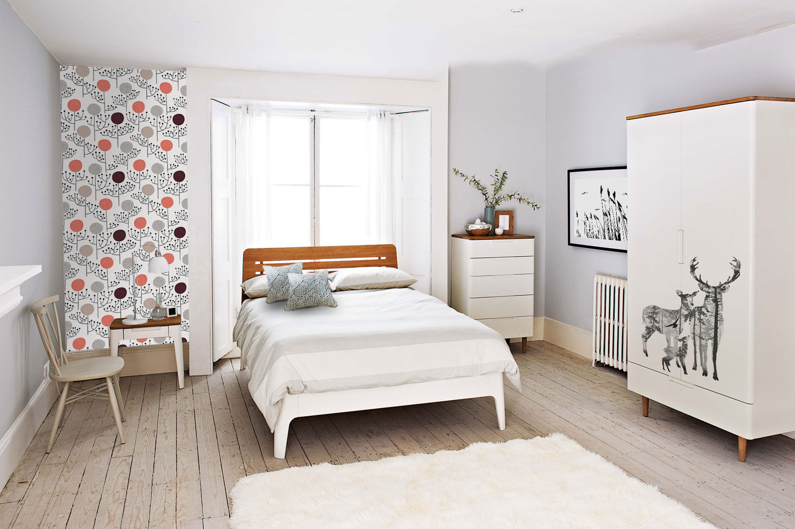 Scandinavian Bedroom Pixers Scandinavian style bedroom deer,wall mural,wallpaper,scandinvian,,wall mural,wallpaper,scandinvian,'