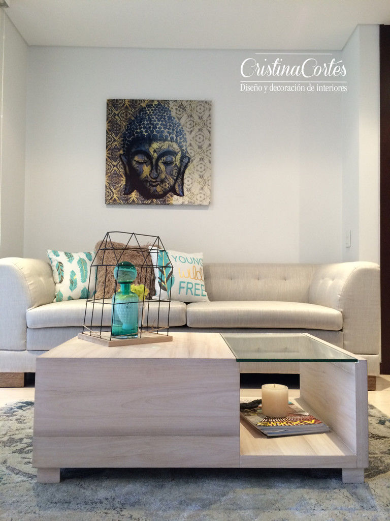 Bliss, Cristina Cortés Diseño y Decoración Cristina Cortés Diseño y Decoración ห้องนั่งเล่น โซฟาและเก้าอี้นวม