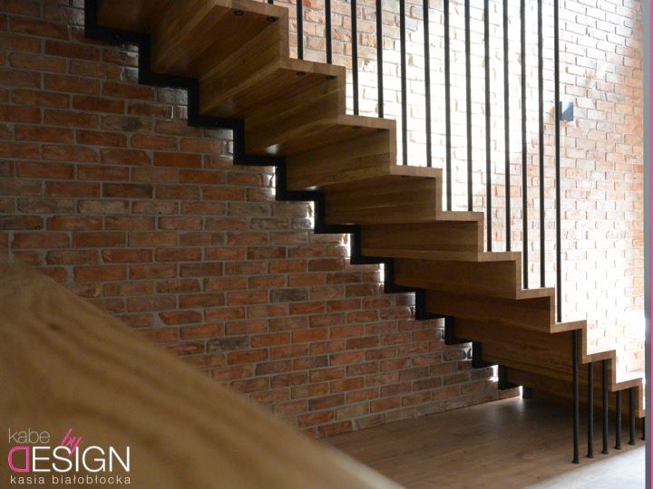 projekt Września, kabeDesign kasia białobłocka kabeDesign kasia białobłocka Industrial style corridor, hallway and stairs