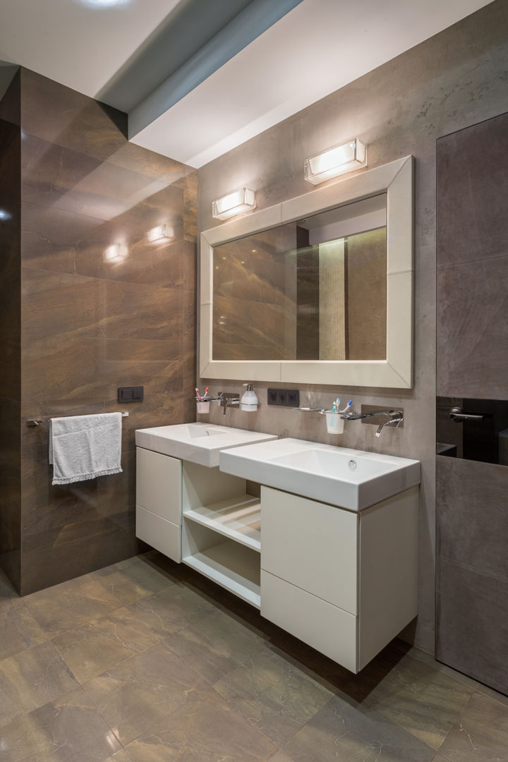 Квартира с темными акцентами , Bellarte interior studio Bellarte interior studio Minimalist style bathrooms