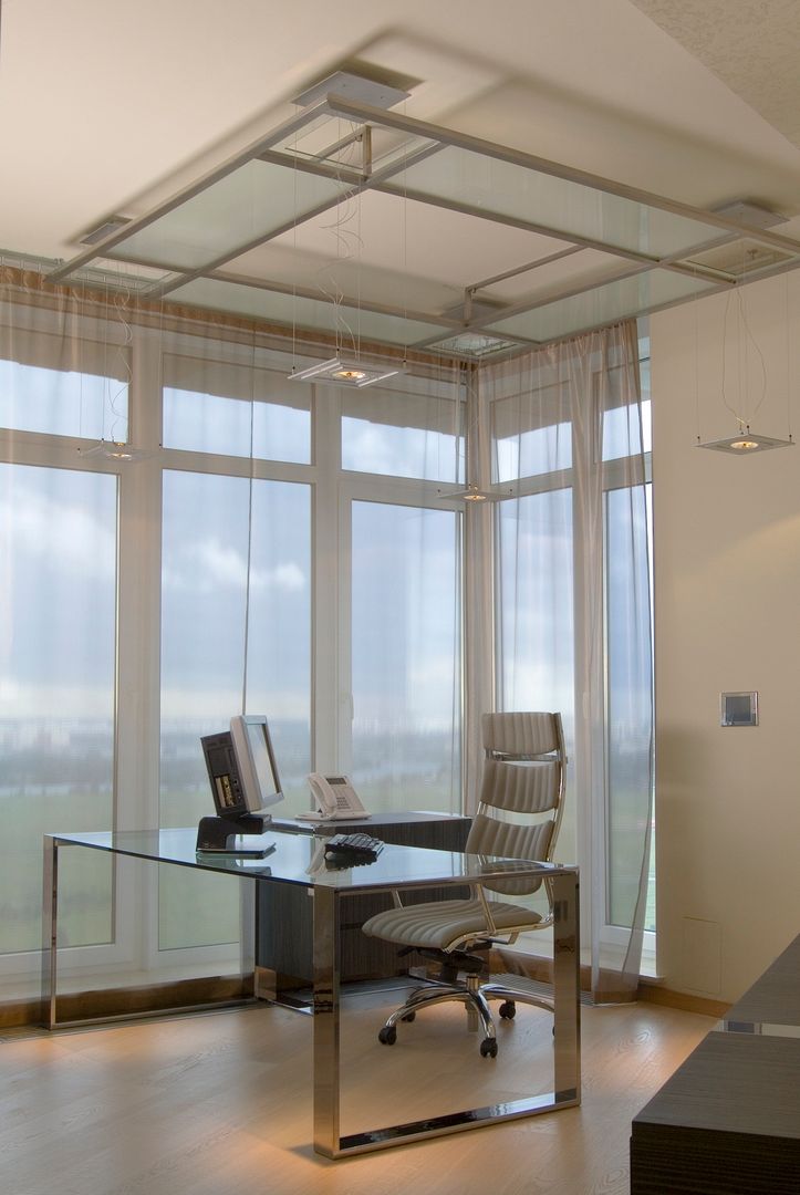 Фото интерьера кабинета в стиле хай-тек Архитектурное бюро 'Дом-А' Рабочий кабинет в эклектичном стиле кабинет хай-тек