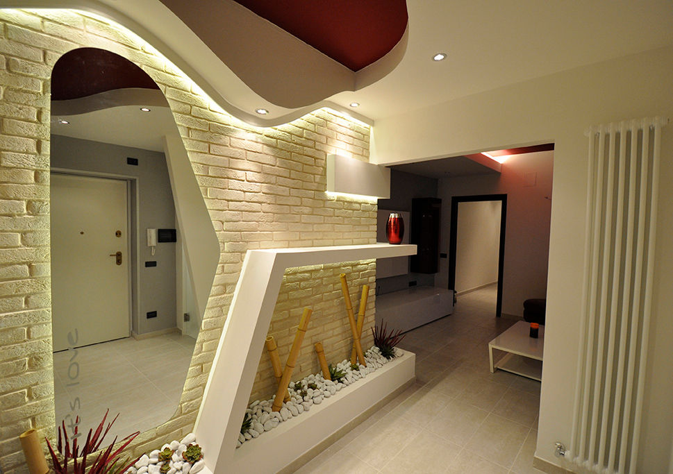 Love My Home, Officina design Officina design Modern corridor, hallway & stairs پتھر