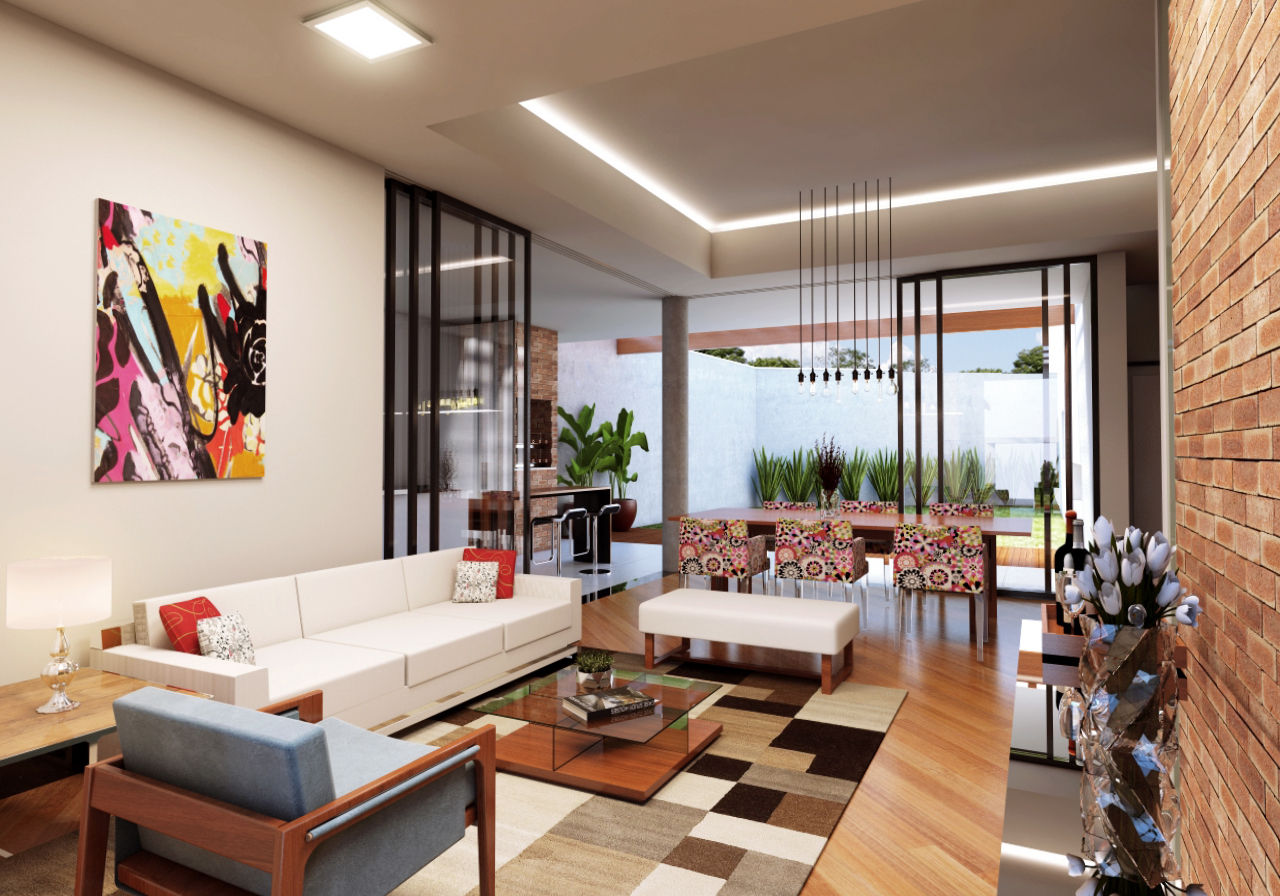 Projeto Residencial I , Lozí - Projeto e Obra Lozí - Projeto e Obra Modern living room