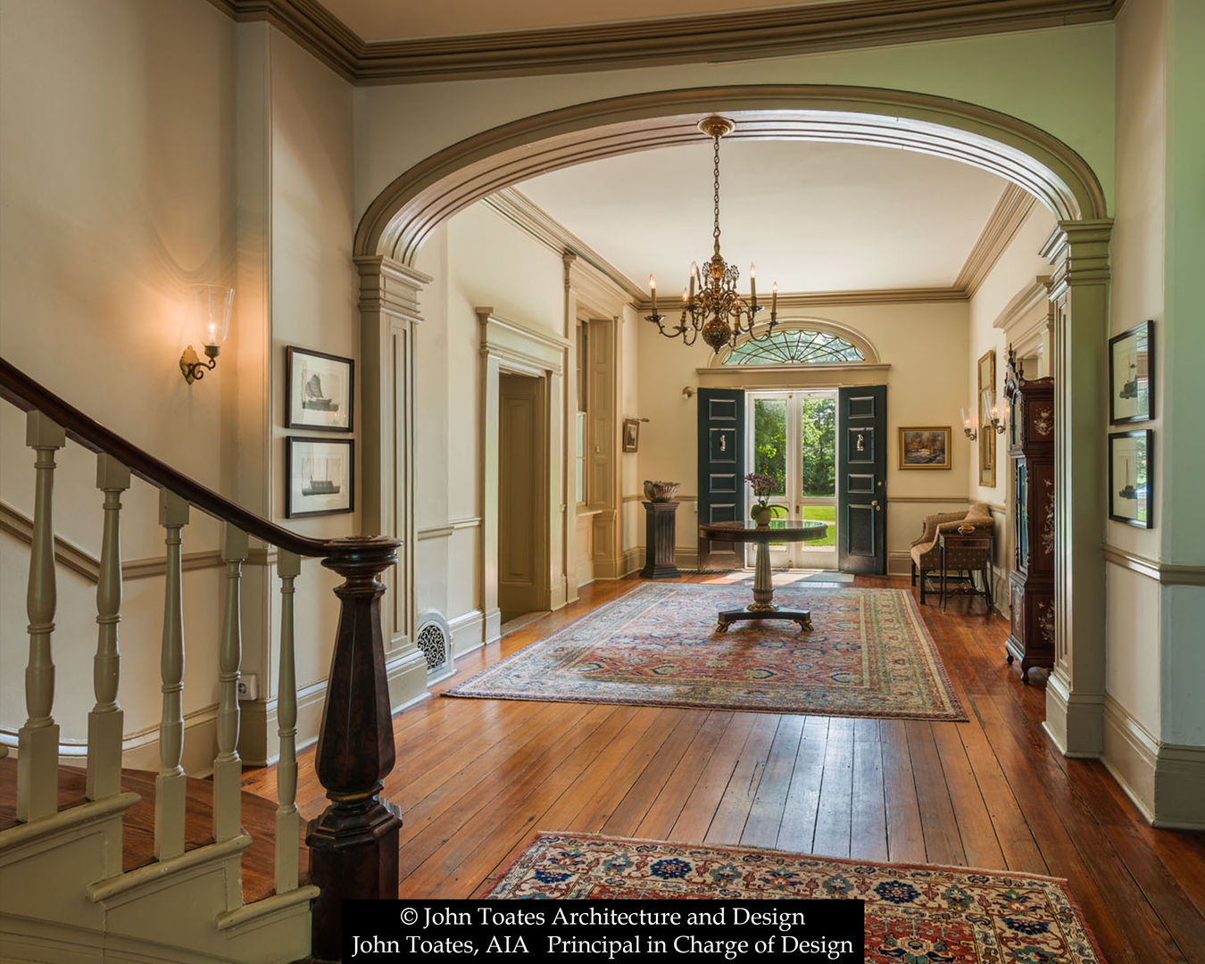 Entry Hall John Toates Architecture and Design Classic style corridor, hallway and stairs