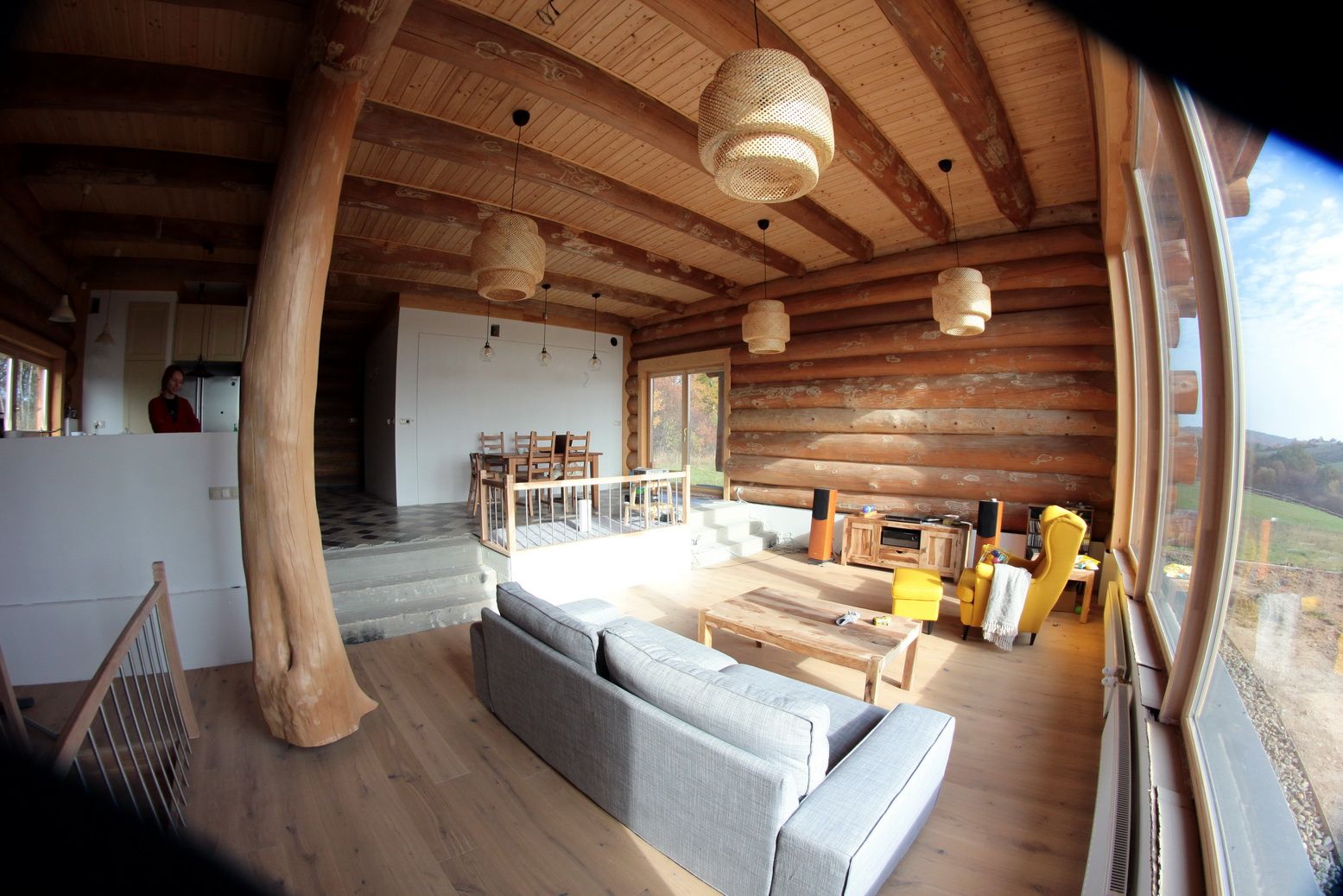 Nadbudowa Grzegorzowice, Organica Design & Build Organica Design & Build Rustic style living room Wood Wood effect