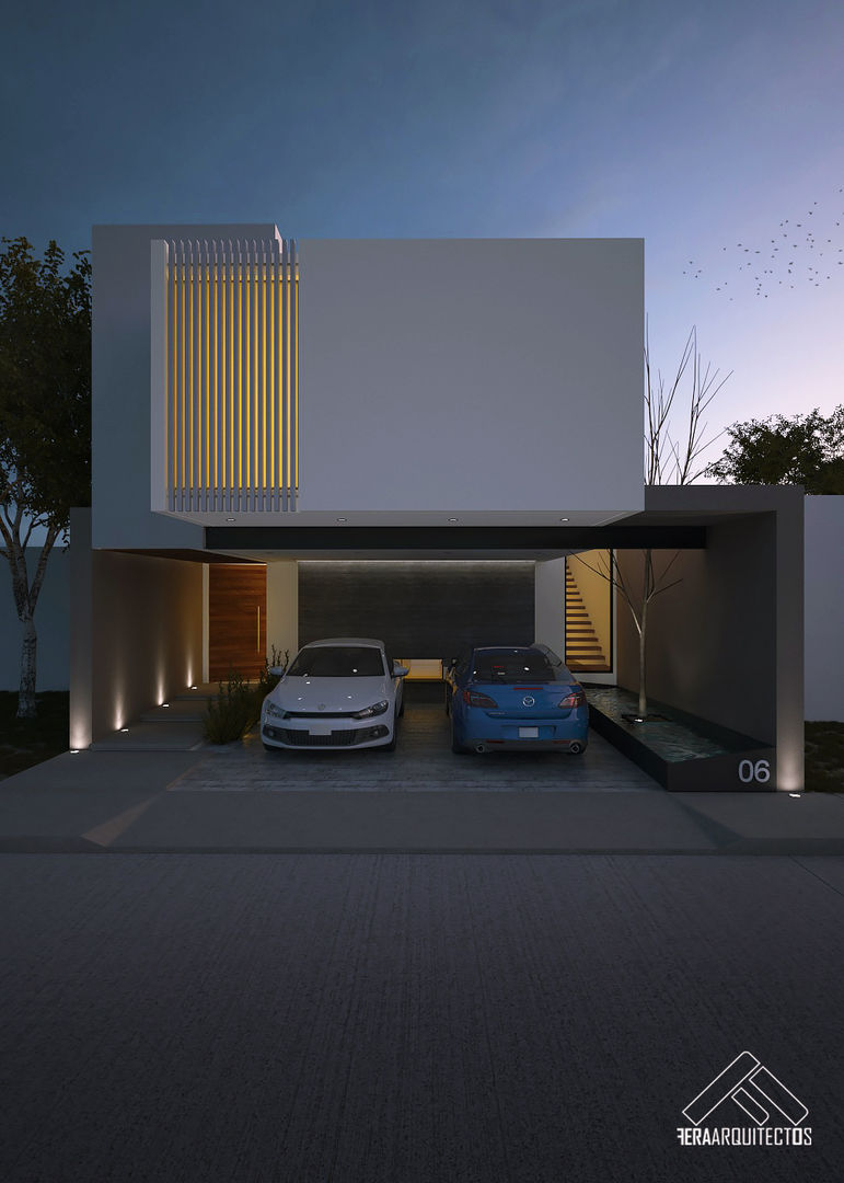 FACHADA PRINCIPAL FERAARQUITECTOS Casas de estilo minimalista