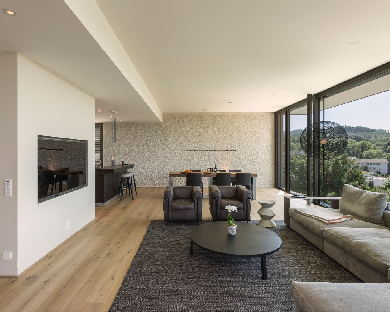 Objekt 340, meier architekten zürich meier architekten zürich Modern living room Wood Wood effect