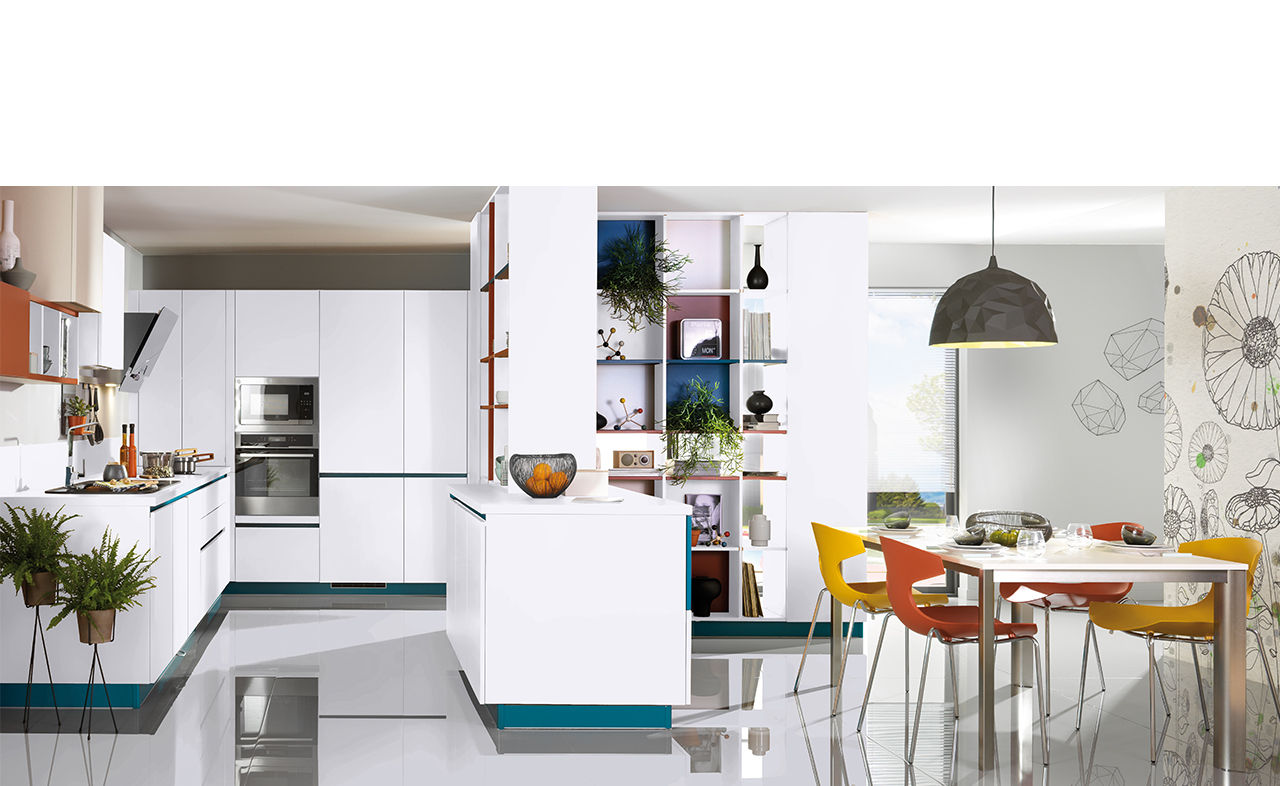 Modern, contemporary Kitchen with Peninsula Schmidt Kitchens Barnet Cocinas de estilo moderno Tablero DM ​Modern contemporary design,with open plan Kitchen with Peninsula.