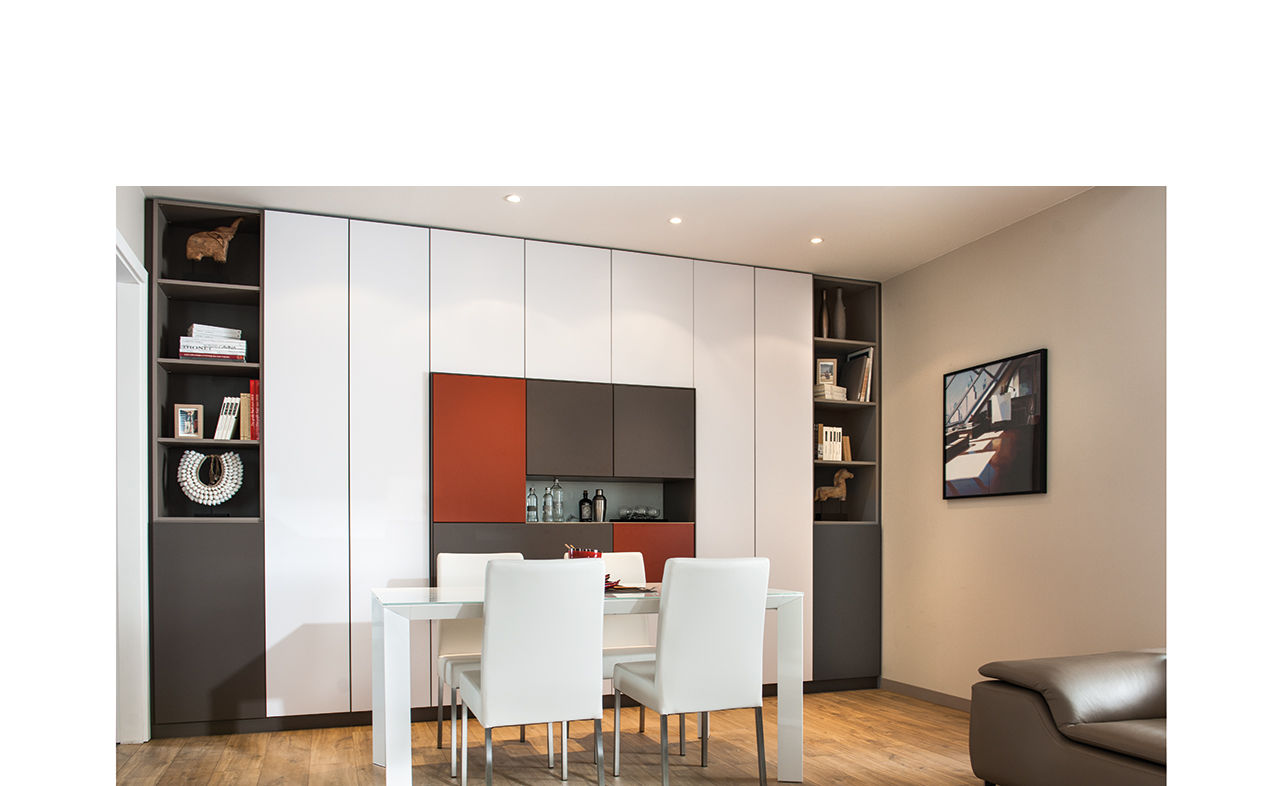 Contemporary Wardrobe with open compartments Schmidt Kitchens Barnet Спальня ДСП Шафи і шафи