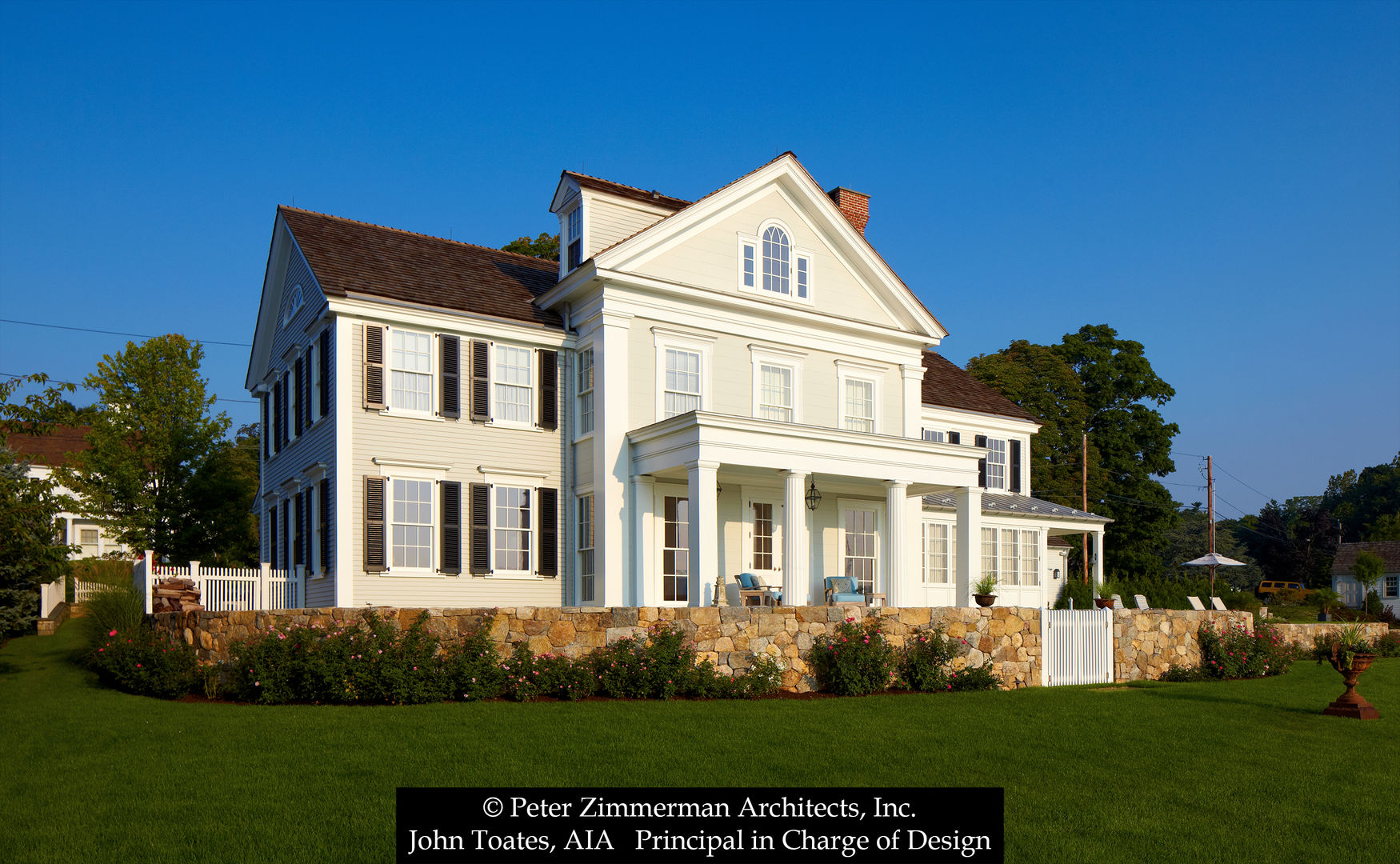 New Greek Revival House - Southport, CT, John Toates Architecture and Design John Toates Architecture and Design Klasik Evler