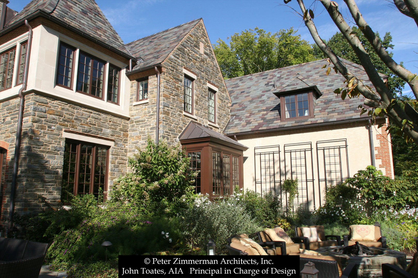 Exterior John Toates Architecture and Design Classic style houses exterior,stone,slate,chimney,classic,traditional,new construction,dormer