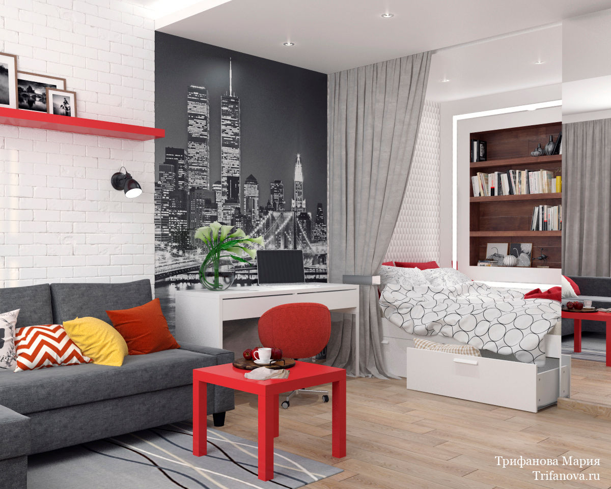 Однокомнатная квартира в Обнинске, Мария Трифанова Мария Трифанова Living room