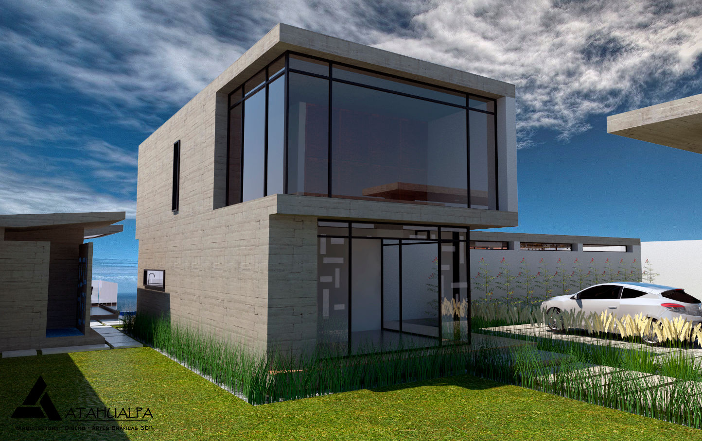 Render Vista Posterior Atahualpa 3D Casas modernas: Ideas, imágenes y decoración