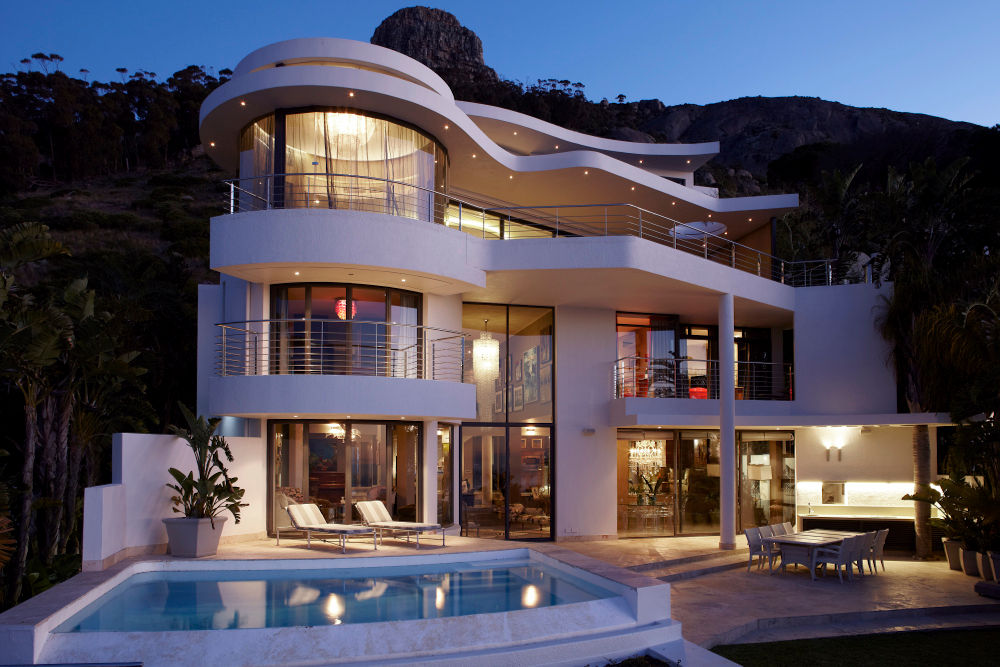 View from the front homify Modern houses mountain,landscape,cape town,sculptural,lighting