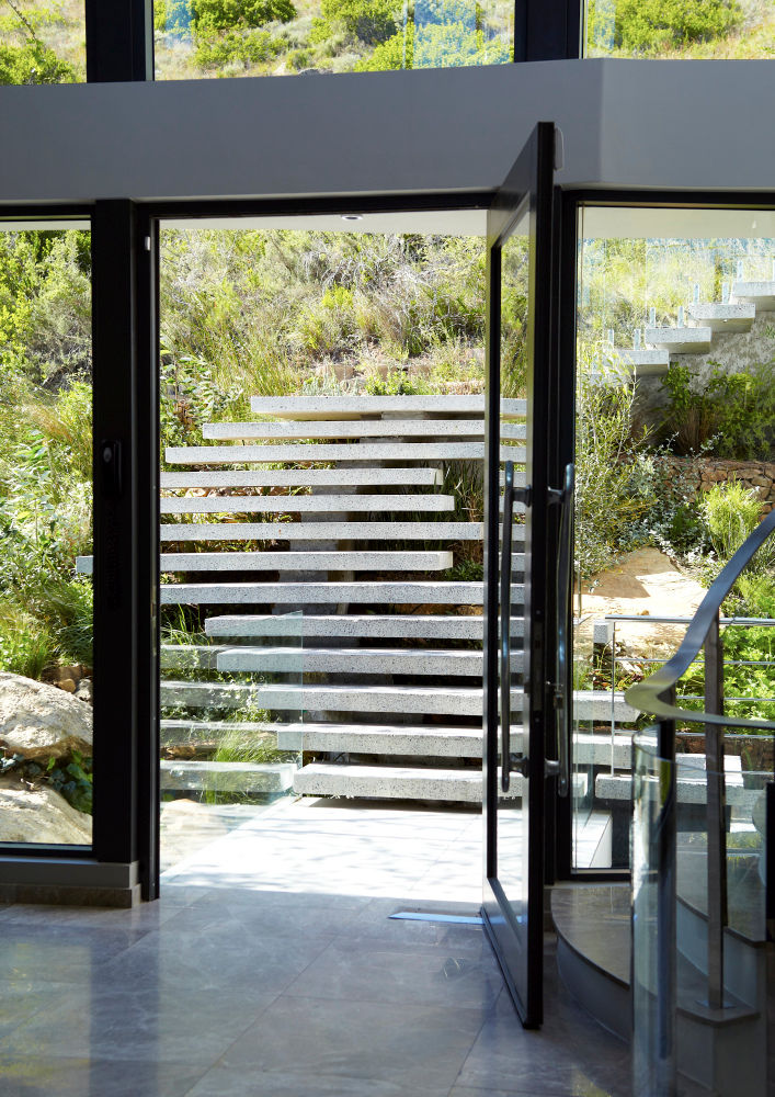 Landscape Stairs Jenny Mills Architects Modern Corridor, Hallway and Staircase
