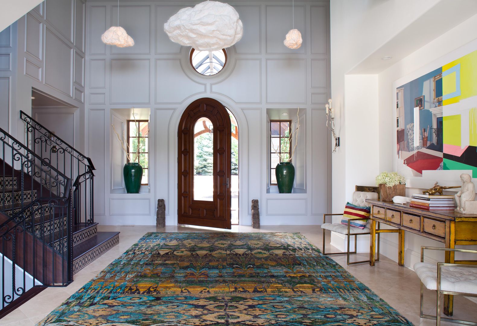 Buell Mansion Remix, Andrea Schumacher Interiors Andrea Schumacher Interiors ทางเดินสไตล์คลาสสิกห้องโถงและบันได