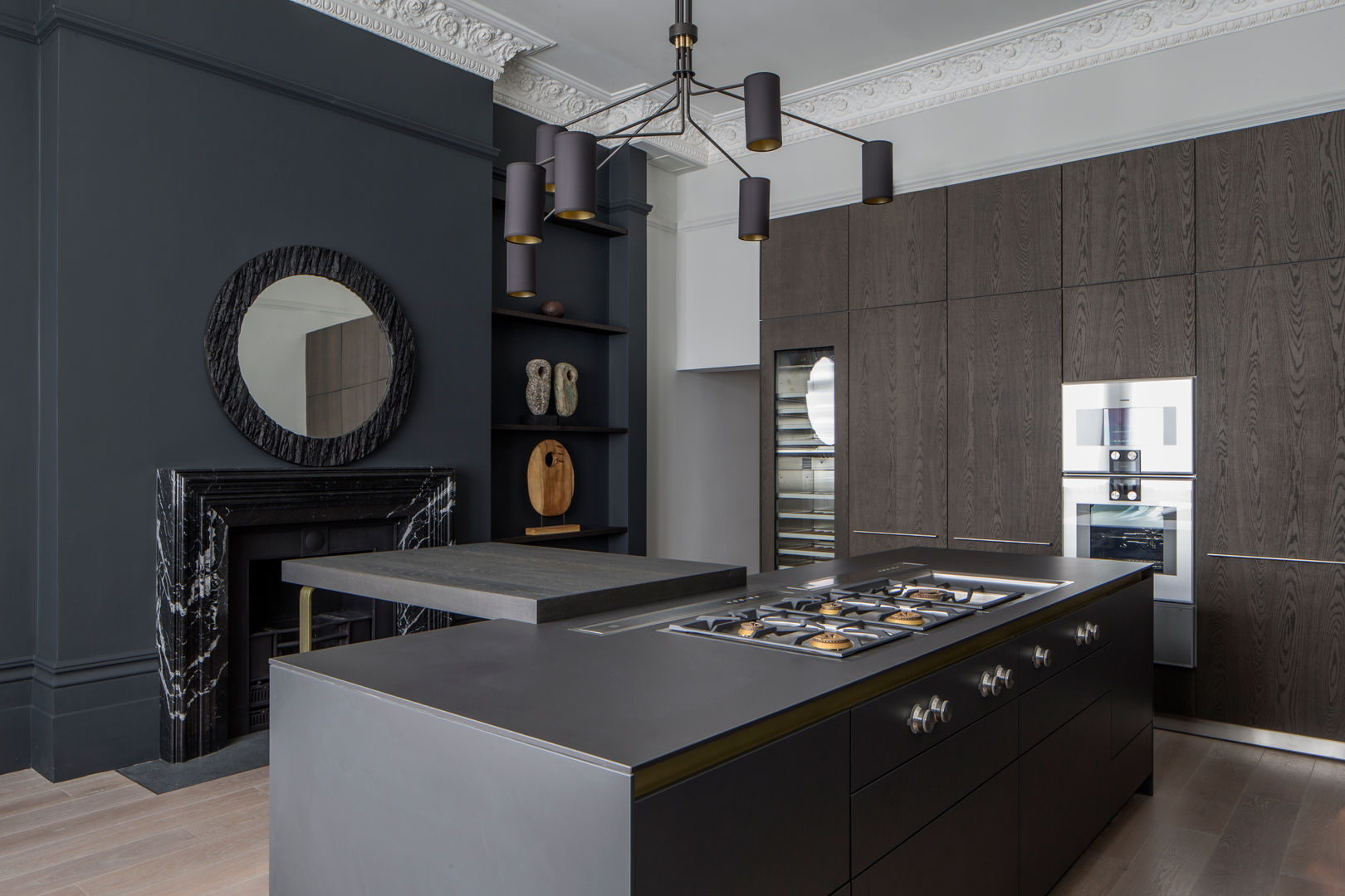 Kitchen - Belsize Park Roselind Wilson Design 모던스타일 주방 modern yet classic,modular design,marble surface,monochrome palette,raw textures,raw textures