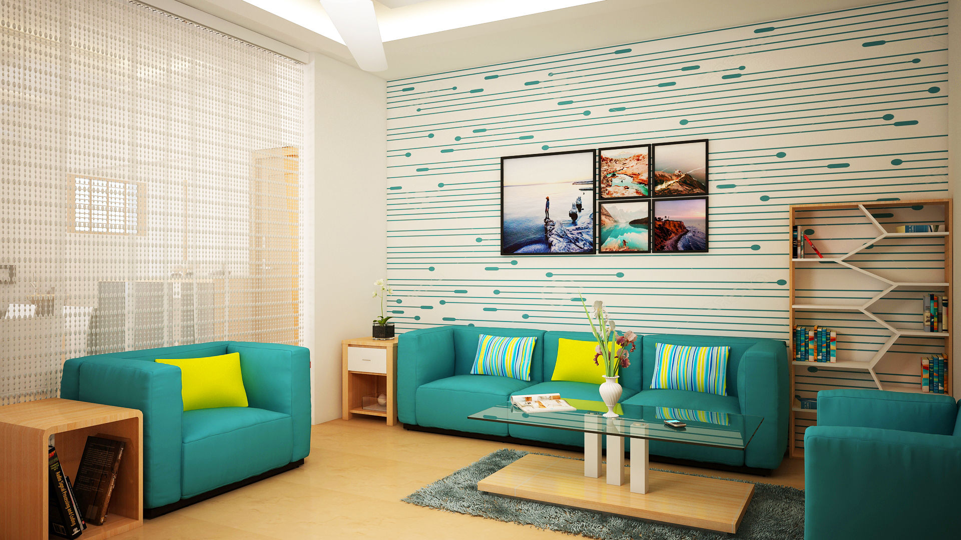 Living Room Wall Paper Ghar360