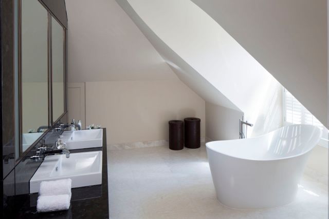 master bathroom with his and her bespoke vanity unit niche pr Classic style bathroom Copper/Bronze/Brass