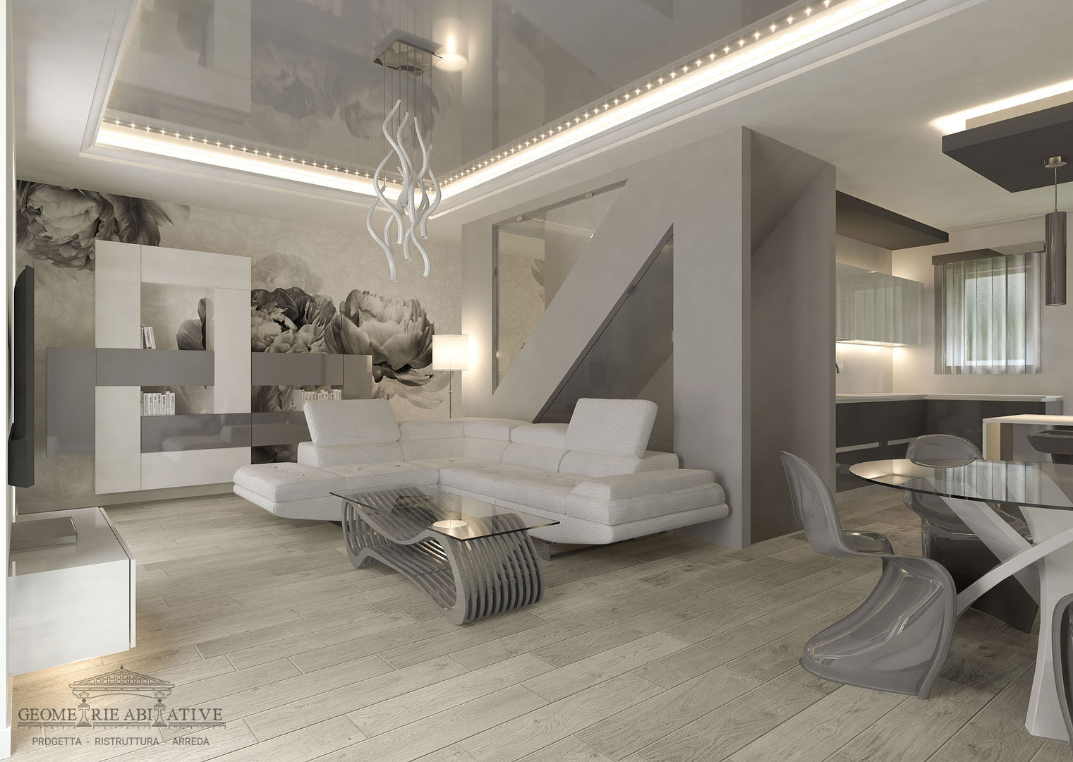 ARREDO DESIGN, PROGETTAZIONE DI INTERNI E RISTRUTTURAZIONE CASA, Geometrie Abitative Geometrie Abitative Modern living room