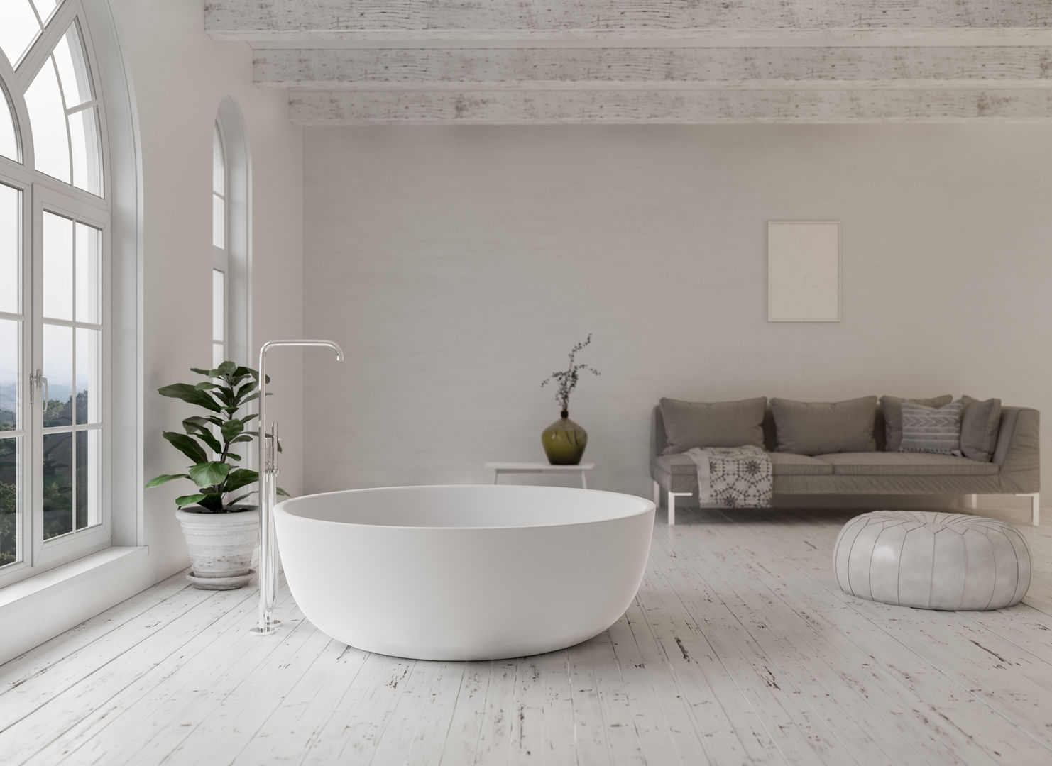 Tromsø bathtub homify Ванная комната в скандинавском стиле Ванны и душевые