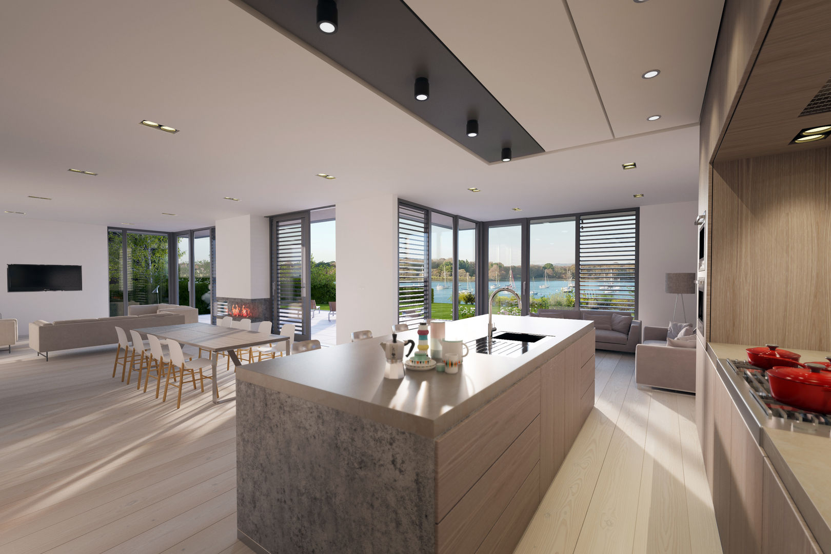 Coastal residence in conservation area overlooking Chichester Harbour, West Sussex, Des Ewing Residential Architects Des Ewing Residential Architects Modern style kitchen