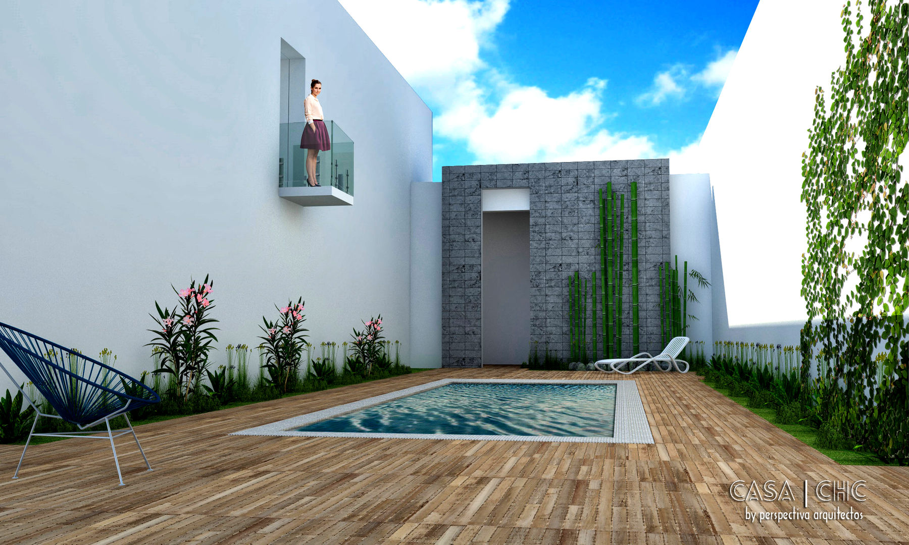 Casa CHC, Perspectiva Arquitectos México Perspectiva Arquitectos México สวน คอนกรีต