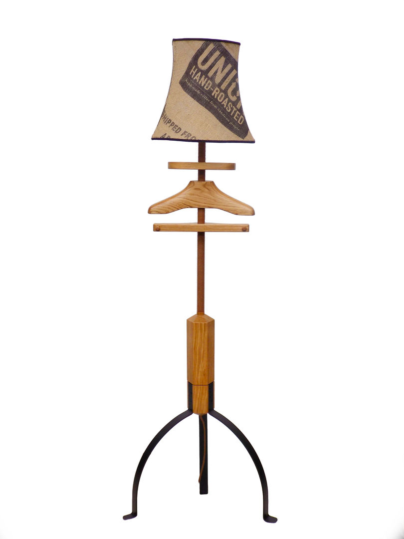 Standard Lamp Valet in oak homify Eclectic style bedroom Wool Orange Accessories & decoration