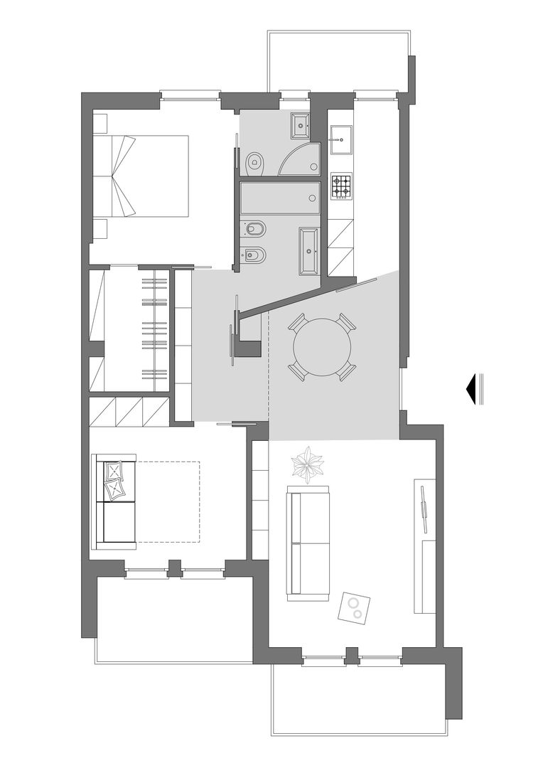 piccoli escamotage in 70 mq, studio ferlazzo natoli studio ferlazzo natoli Casas minimalistas