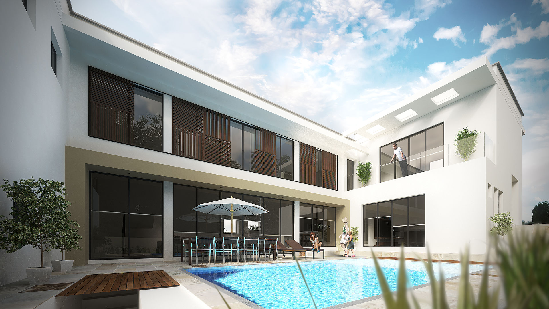 Proyecto Casa Club de Golf Villa Rica, Constructora e Inmobiliaria Catarsis Constructora e Inmobiliaria Catarsis Minimalist pool Wood Wood effect