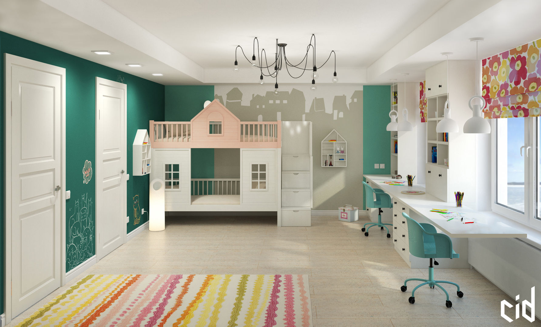 Детская для двух детей, Center of interior design Center of interior design Eclectic style nursery/kids room