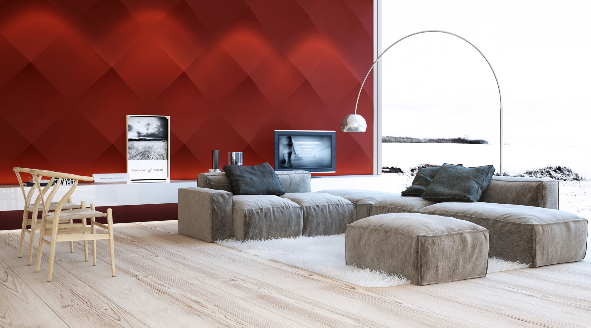 Visuals, Artpanel 3D Wall Panels Artpanel 3D Wall Panels Ruang Keluarga Modern