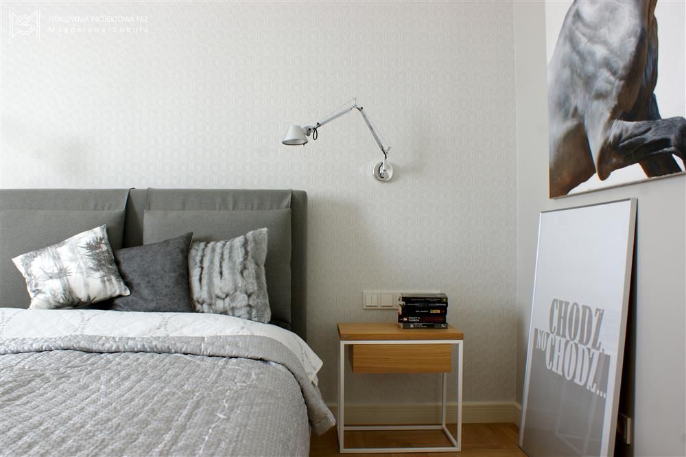 Minimalistyczne mieszkanie na Urysnowie, Pracownia Projektowa Pe2 Pracownia Projektowa Pe2 Dormitorios de estilo minimalista