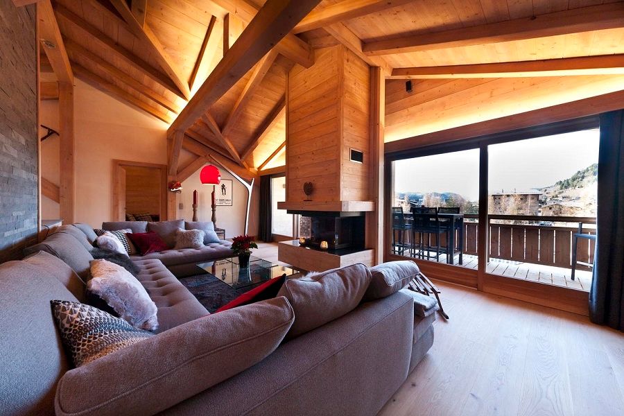 Ski Chalet Living Room David Village Lighting Вітальня Освітлення