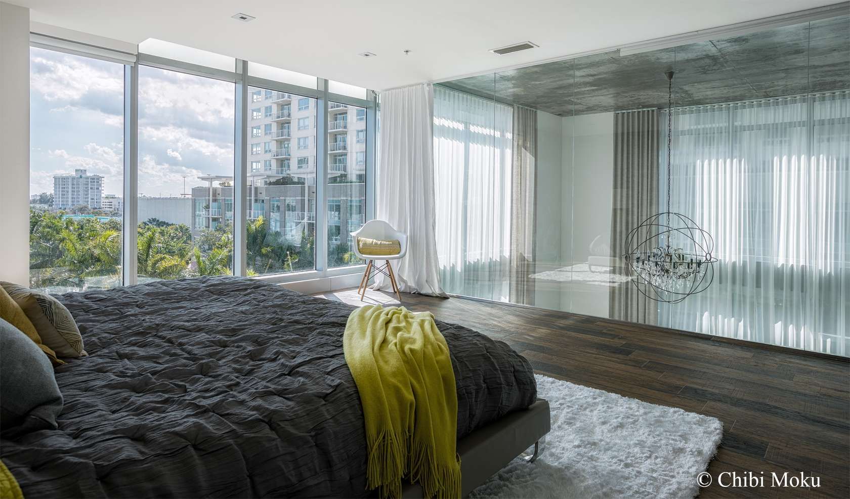 Mila Design | Penthouse 7 at 4 Midtown | Miami, FL, Chibi Moku Architectural Films Chibi Moku Architectural Films Modern Bedroom Concrete