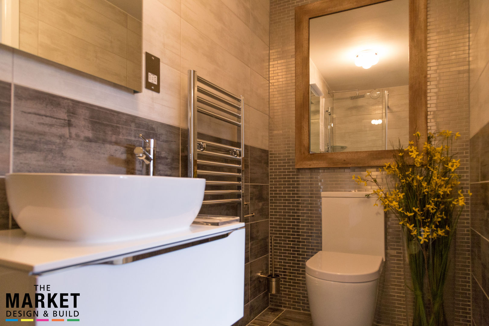 Cool & contemporary guest bathroom The Market Design & Build Phòng tắm phong cách hiện đại