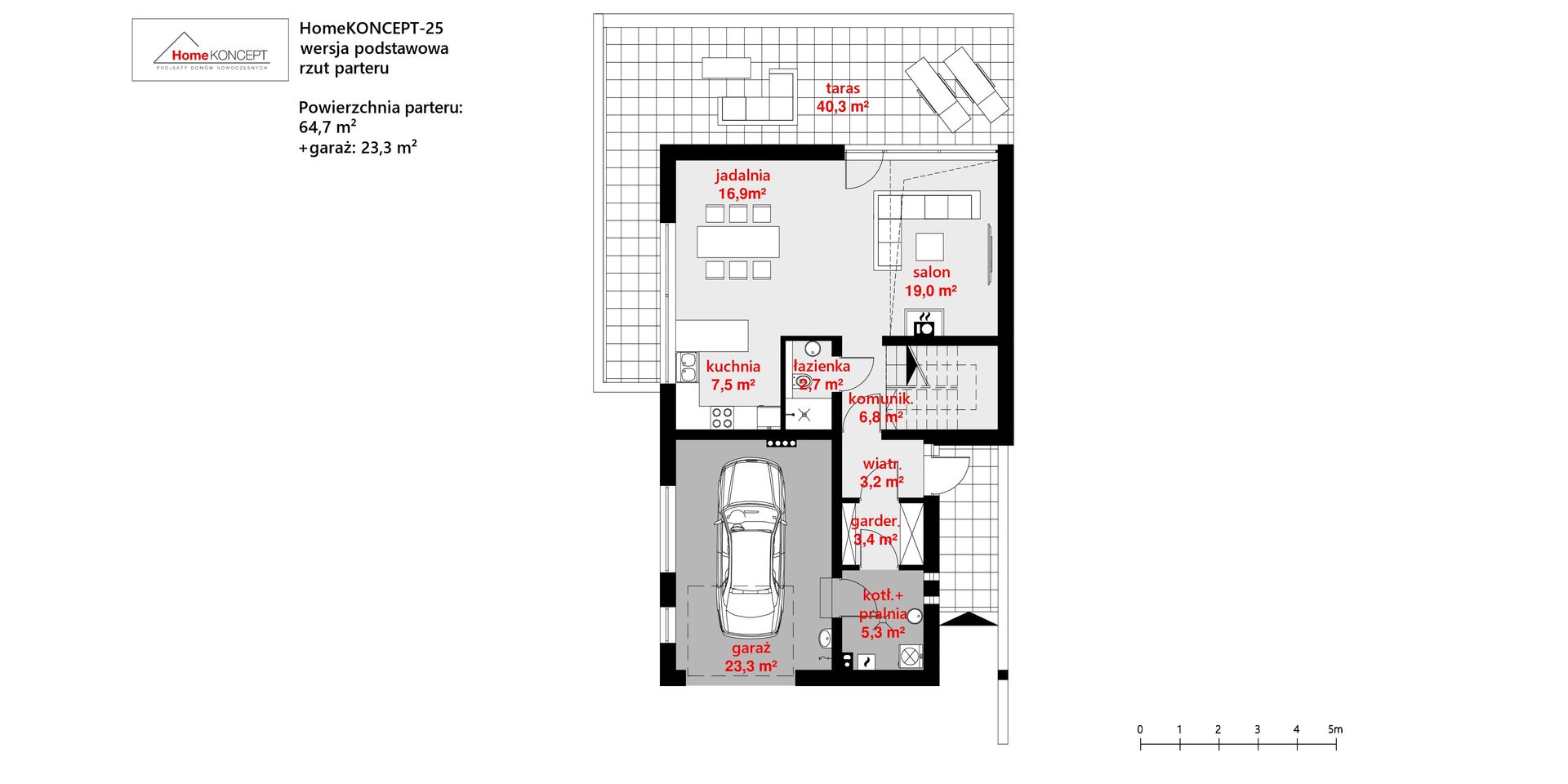 Projekt domu HomeKONCEPT 25 homify HomeKONCEPT, Projekty Domów Nowoczesnych