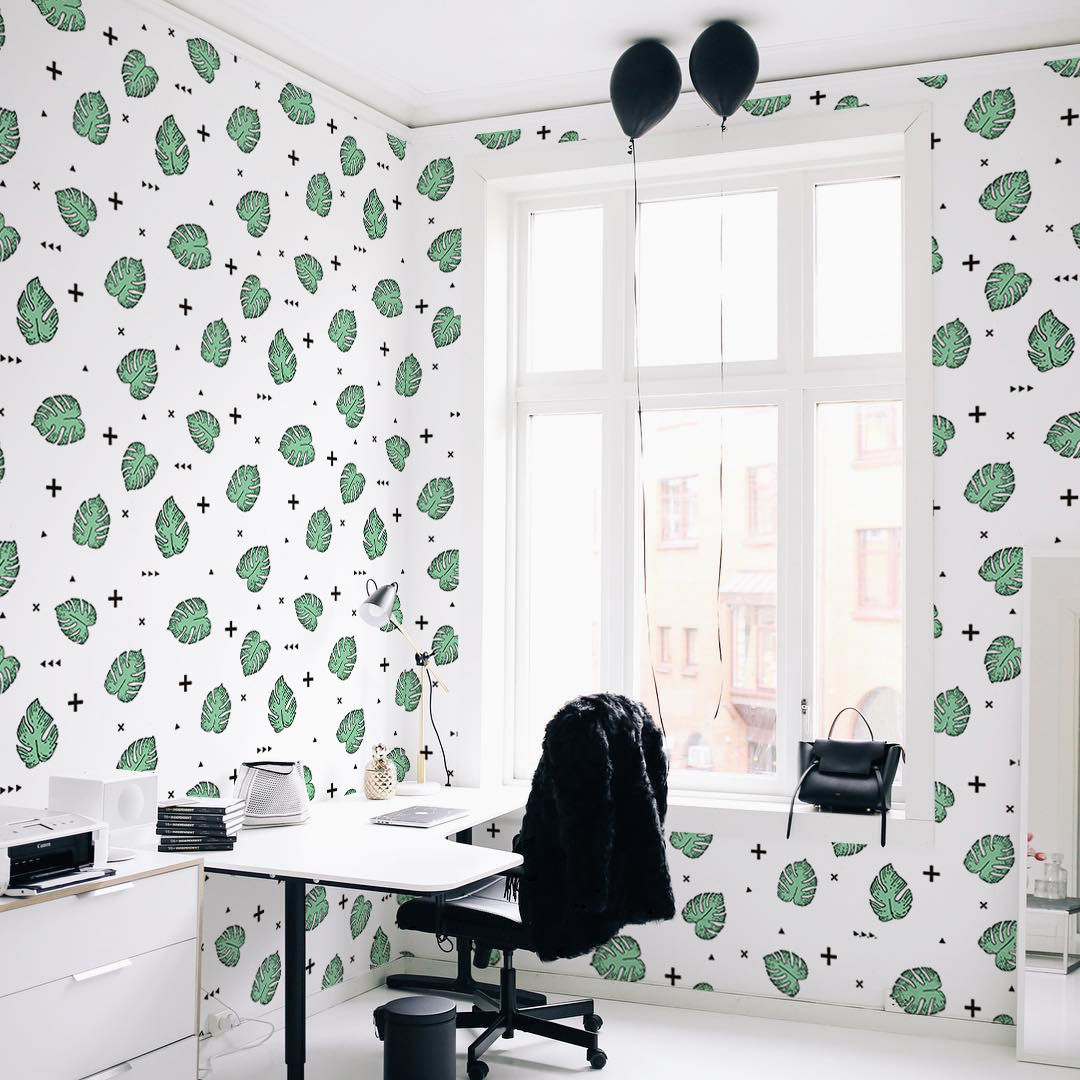 Leaves for hipsters Pixers Estudios y oficinas modernos wall mural,wallpaper,wall decal