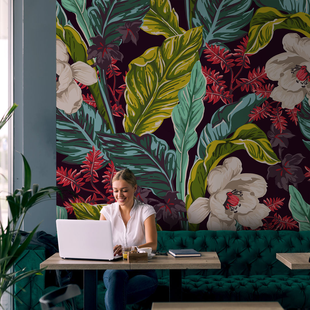 Exotic Flowers Pixers Tường & sàn phong cách nhiệt đới wall mural,wallpaper,wall decal