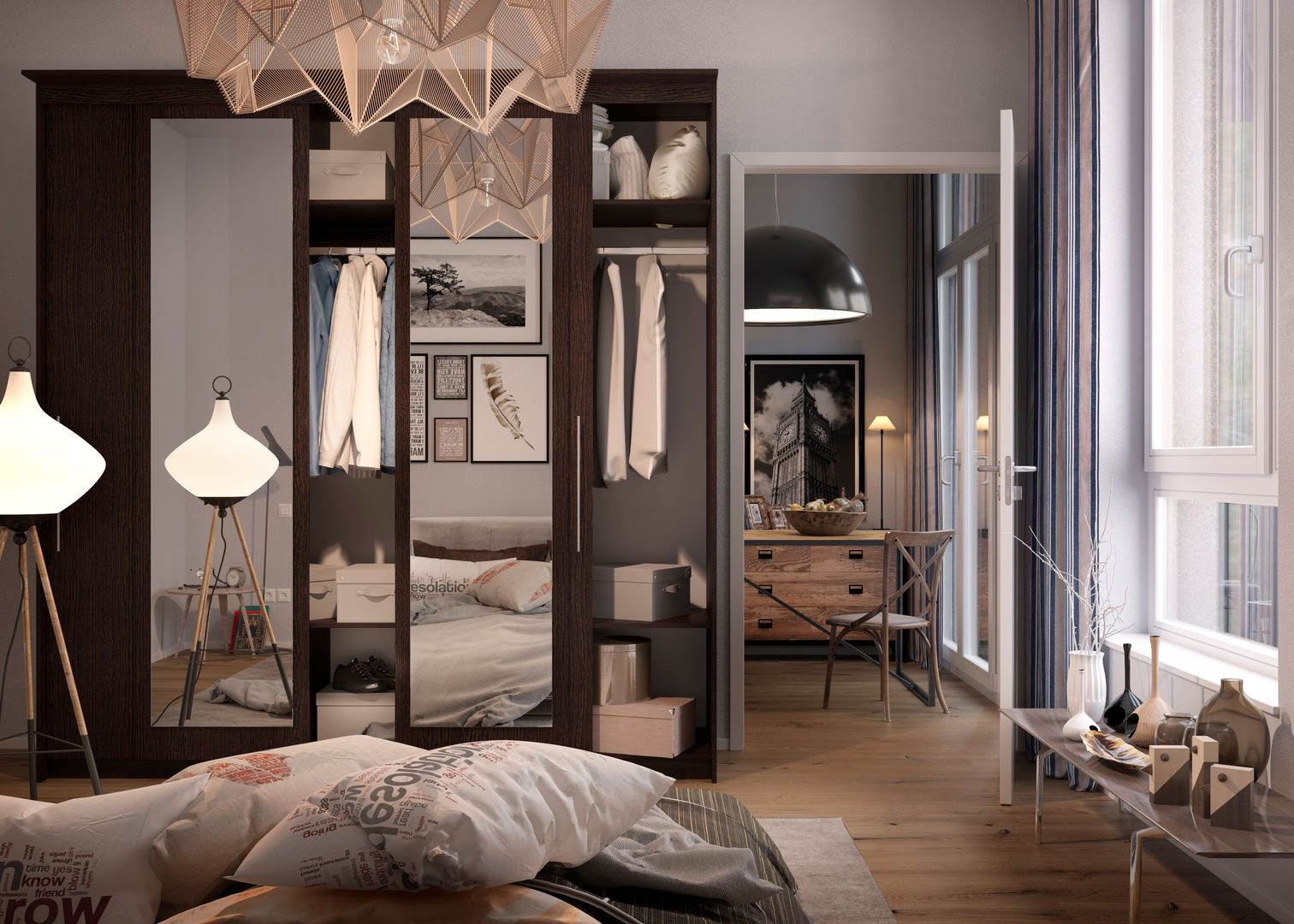 wardrobe, Дмитрий Каючкин Дмитрий Каючкин Eclectic style bedroom Wardrobes & closets