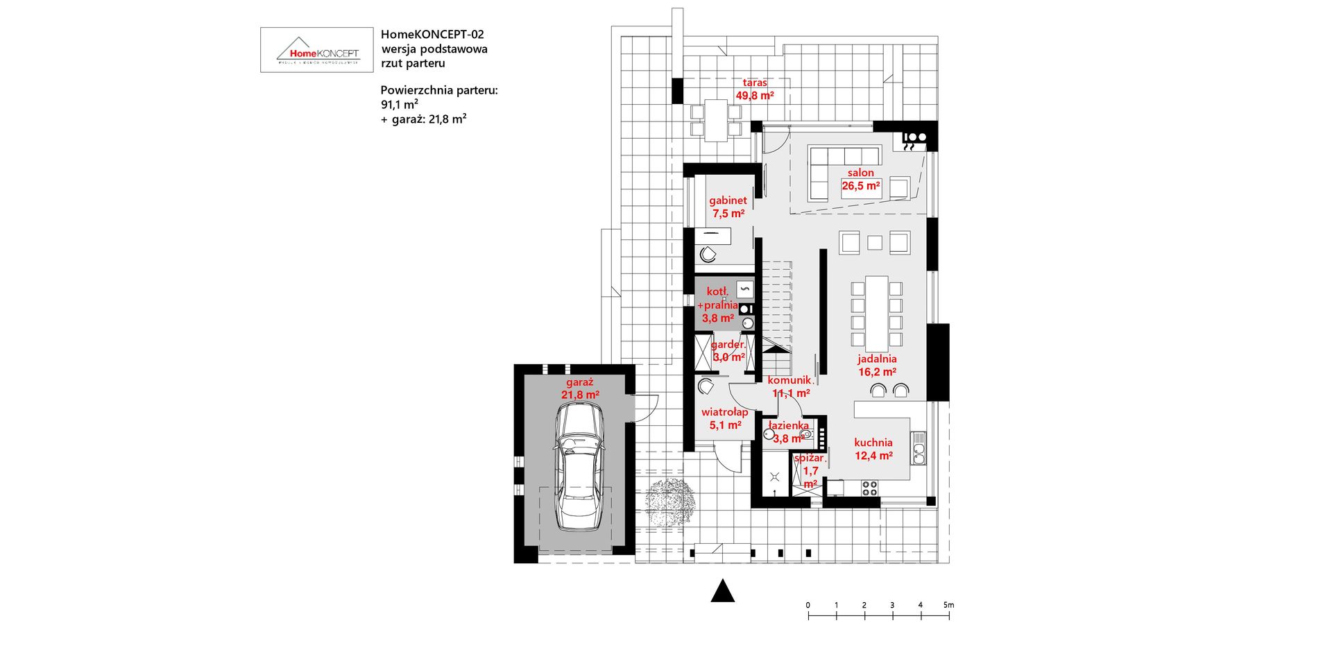 Projekt domu HomeKONCEPT 02 ENERGO homify HomeKONCEPT, Projekty Domów Nowoczesnych