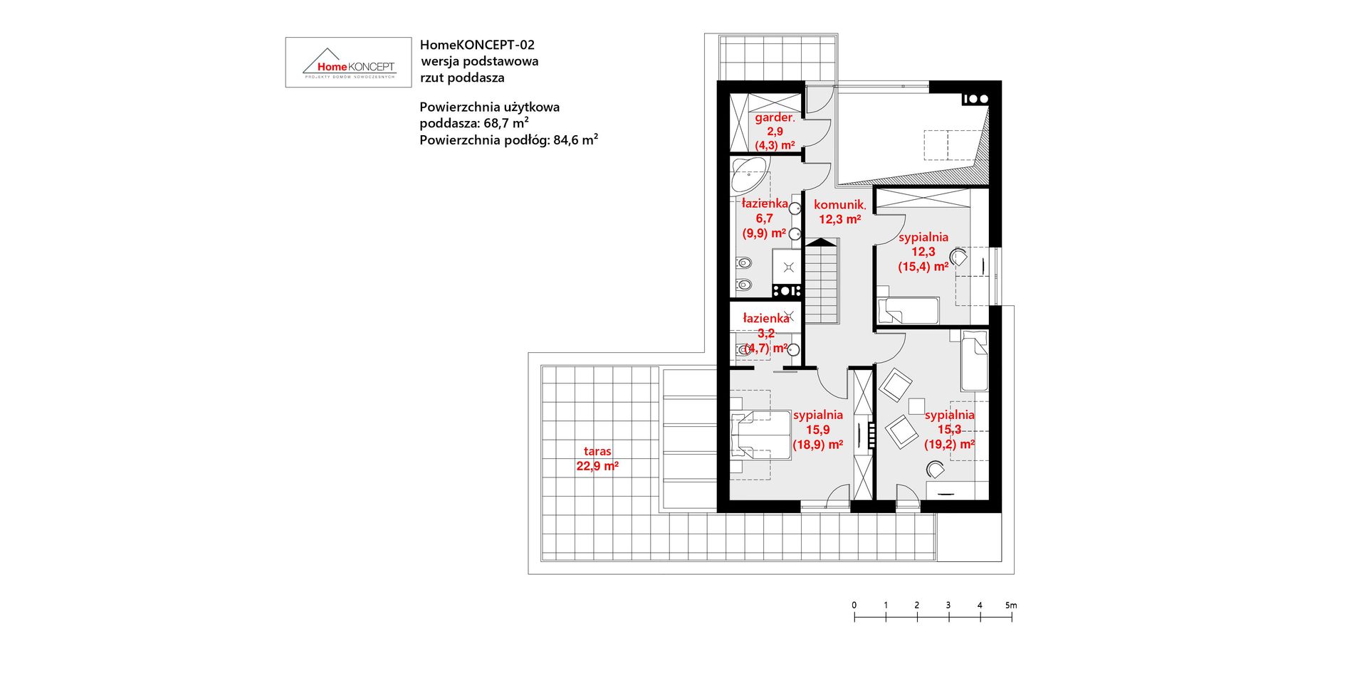 Projekt domu HomeKONCEPT 02 ENERGO homify HomeKONCEPT, Projekty Domów Nowoczesnych