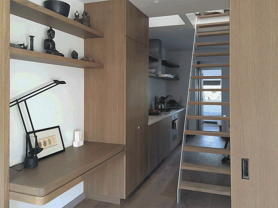 Entrance hall homify Modern corridor, hallway & stairs Wood Wood effect interior design,interior architecture,renovation,apartment,Amsterdam,De Pijp,Deirdre Renniers,Netherlands,desk,grey oak,oak