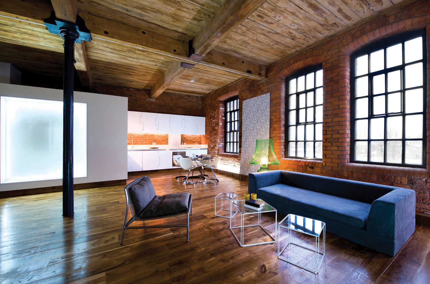 Albert Mill Apartments in Manchester, Studio Maurice Shapero Studio Maurice Shapero غرفة المعيشة