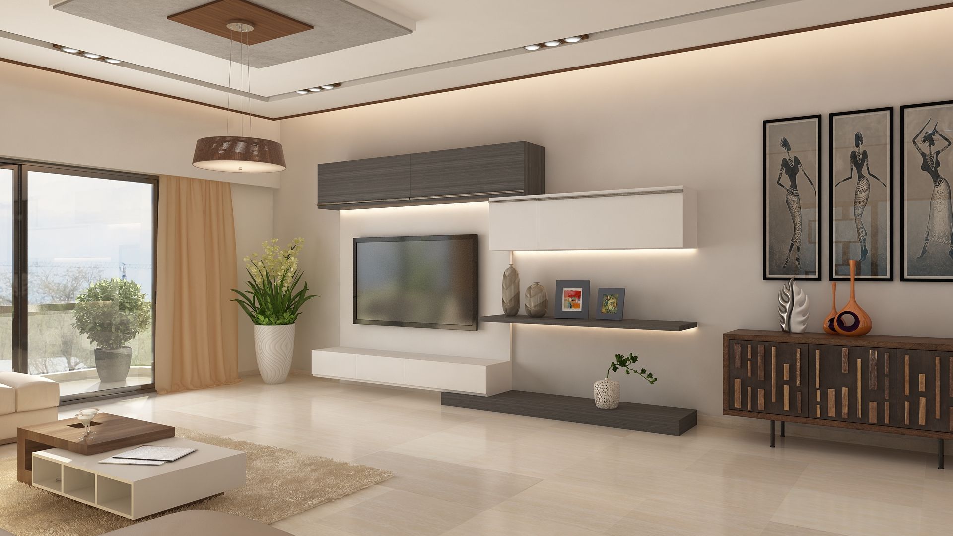 2 BHK Apartment Interior Design, Ghar360 Ghar360