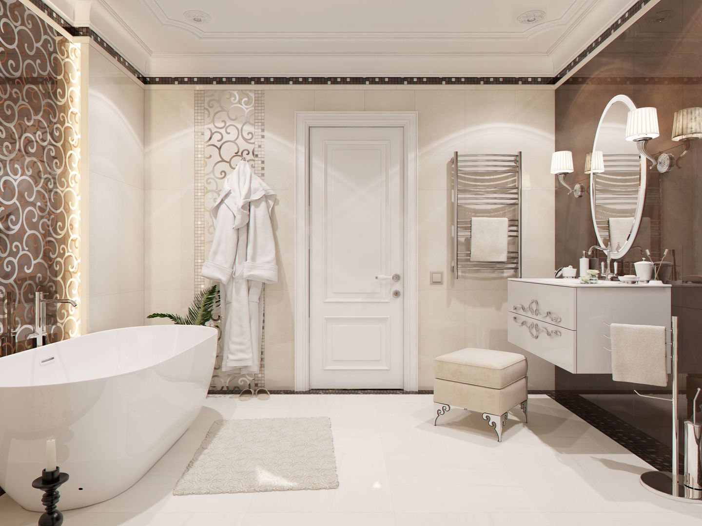 Ванная комната "Magnifique", Студия дизайна Дарьи Одарюк Студия дизайна Дарьи Одарюк ห้องน้ำ