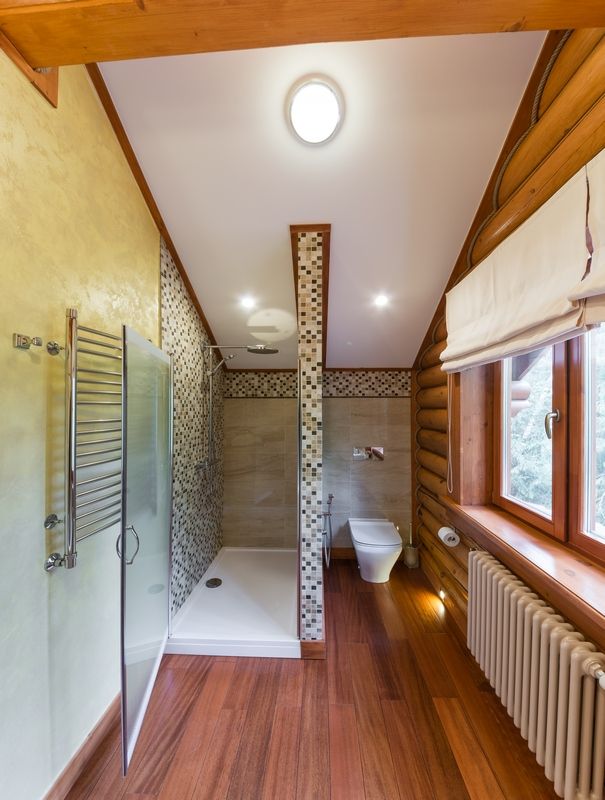 Дом на Истринском водохранилище в яхт-клубе 'Мечта', ARK BURO ARK BURO Eclectic style bathrooms Tiles