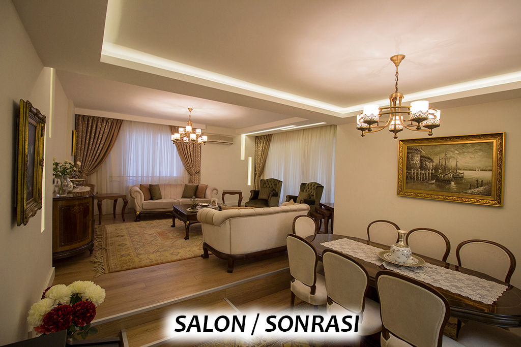 Teknik Sanat İç Mimarlık Renovasyon Ltd. Şti. – Salon - Sonrası : modern tarz , Modern