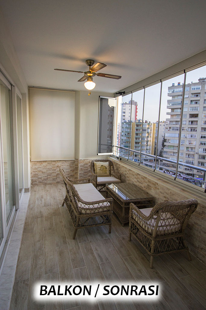 Teknik Sanat İç Mimarlık Renovasyon Ltd. Şti. – Balkon - Sonrası : modern tarz , Modern