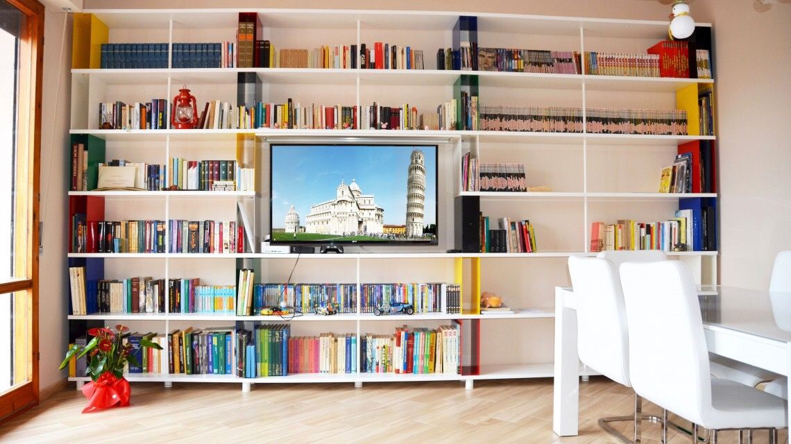 Custom bookcase Skaffa Piarotto.com - Mobilie snc Living room Engineered Wood Transparent Bookcase,bookshelves,shelf,shelving